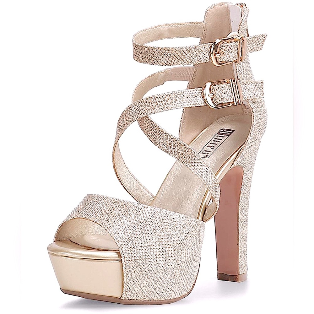 Elegant Gold Strappy High Heels